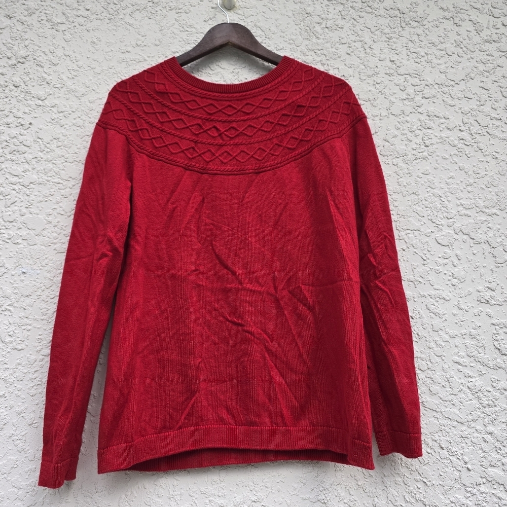 Talbots Diamond Cable Sweater Size L - Picture 2 of 11